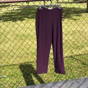 SYMPLI Deep Purple Size 14 Straight-Leg Dress Pants Stretchy Ankle Vent #1233